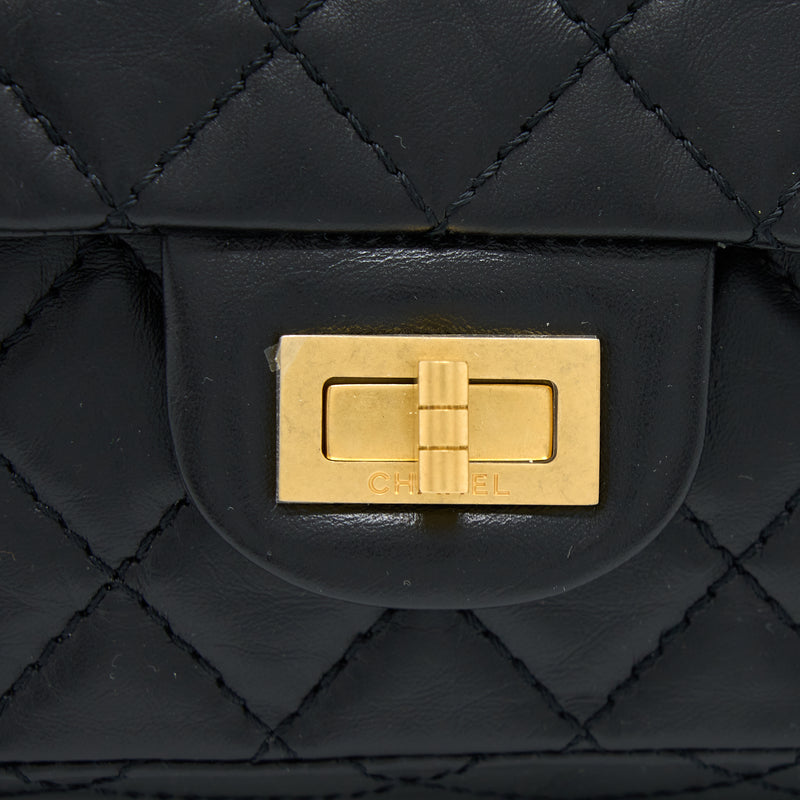 Chanel Mini 2.55 Reissue Flap Bag Aged Calfskin Black Brushed GHW (Microchip)