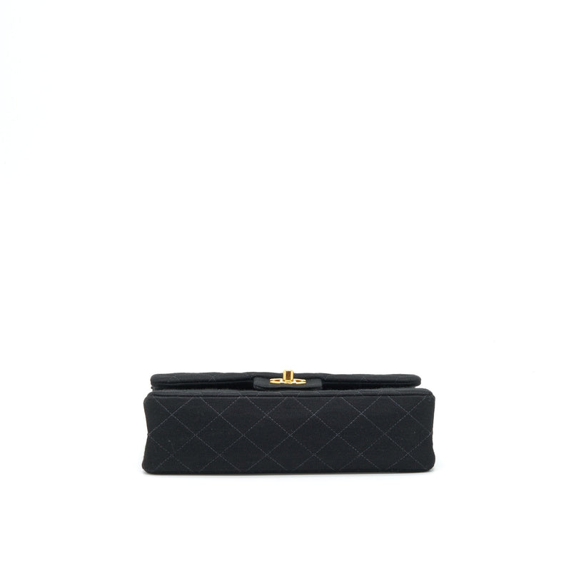 Chanel Vintage Small Classic Flap Bag Fabric Black Ruthenium GHW