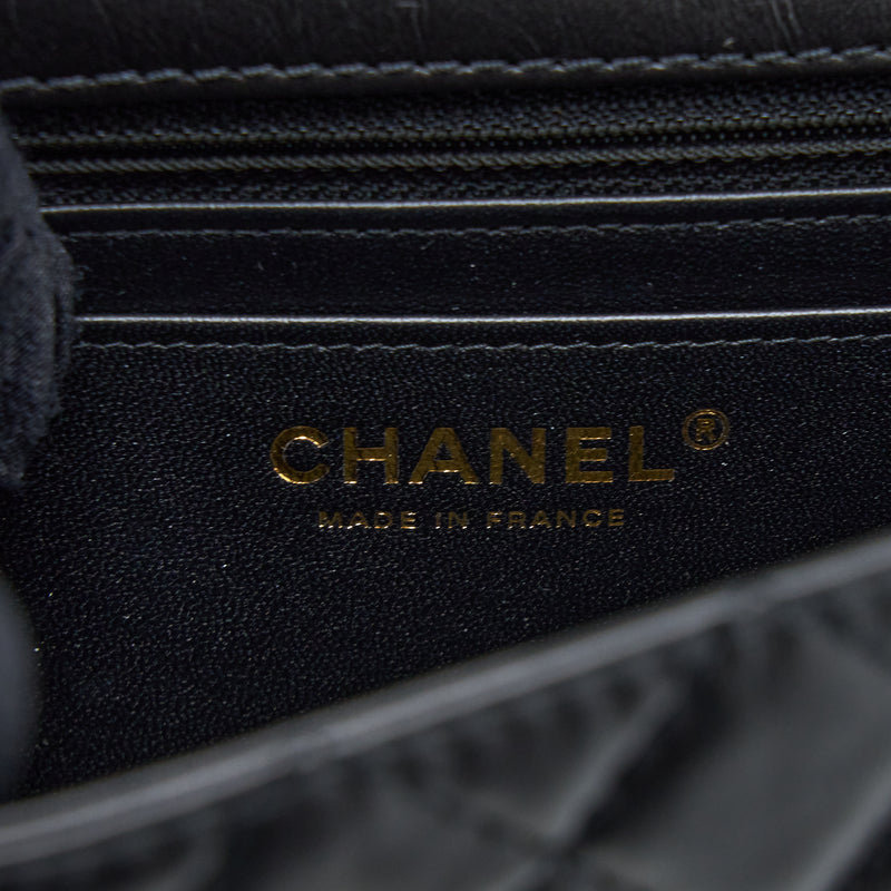 Chanel Mini 2.55 Reissue Flap Bag Aged Calfskin Black Brushed GHW (Microchip)