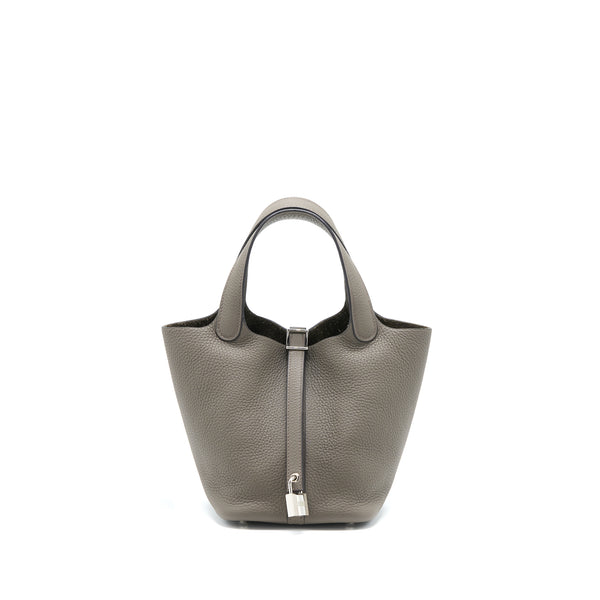 Hermes Picotin 18 Clemence Gris Etain SHW Stamp Y