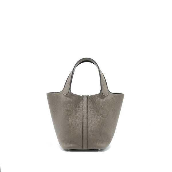 Hermes Picotin 18 Clemence Gris Etain SHW Stamp Y
