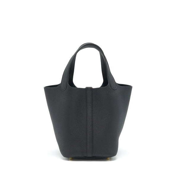 Hermes Picotin 18 Clemence Black GHW Stamp Z