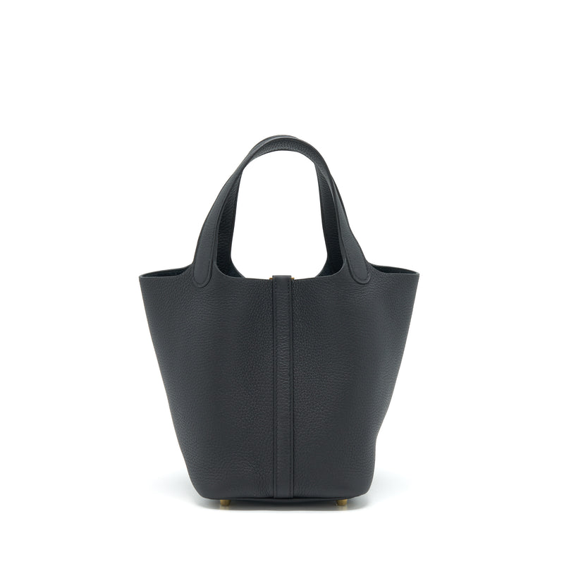 Hermes Picotin 18 Clemence Black GHW Stamp Z
