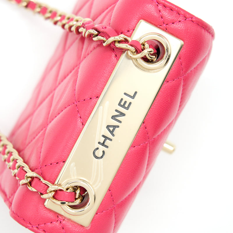 Chanel Mini Trendy CC Wallet On Chain Lambskin Pink LGHW