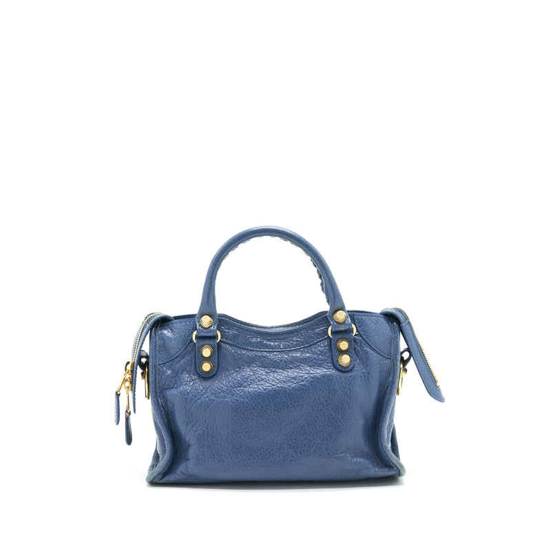 Balenciaga mini City Crossbody Bag blue GHW