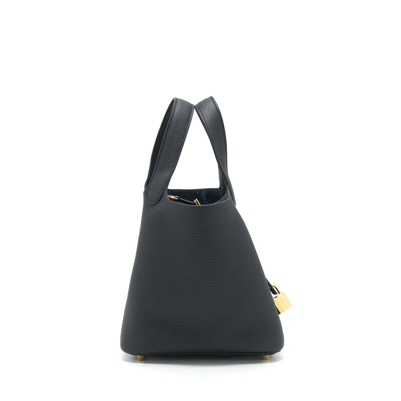 Hermes Picotin 18 Clemence Black GHW Stamp Z