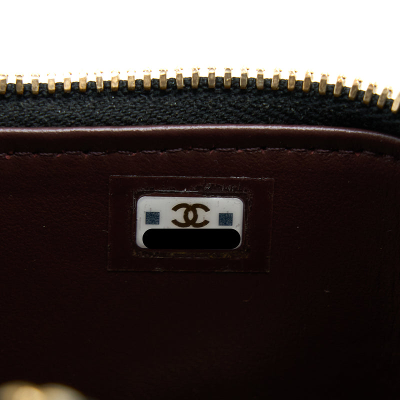Chanel Mini Square Vanity Case Caviar Black LGHW (Microchip)