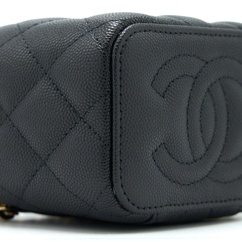 Chanel Mini Square Vanity Case Caviar Black LGHW (Microchip)