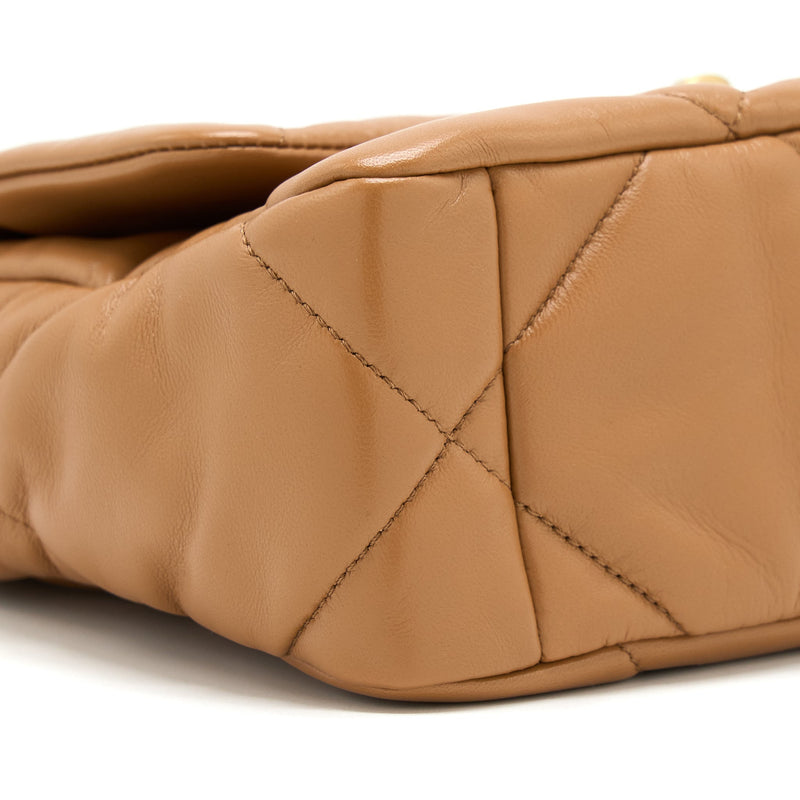 Chanel 22A Small 19 Bag Lambskin Caramel GHW (Microchip)