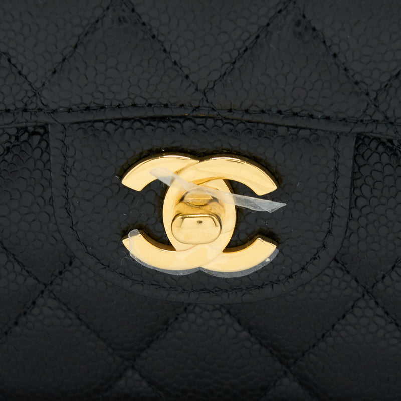Chanel Small Classic Double Flap Bag Caviar Black GHW (Microchip)