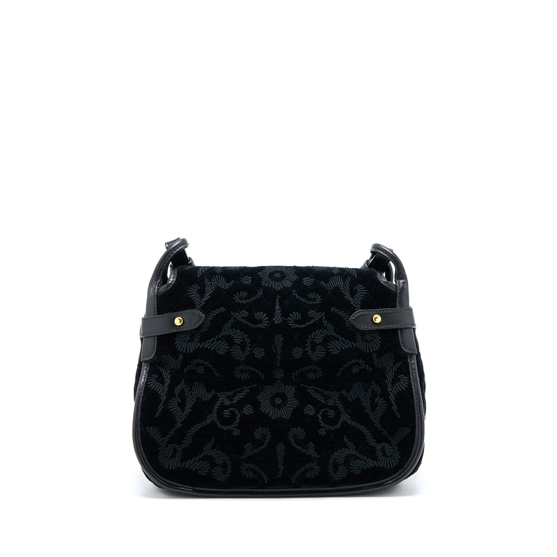 Prada Corsaire Hobo Bag Velvet/Leather Black GHW