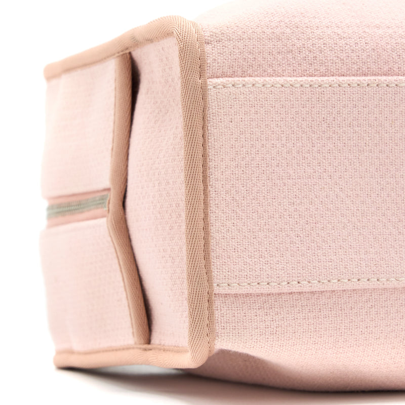 Chanel Deauville Bowling Bag Canvas/Leather Light Pink SHW
