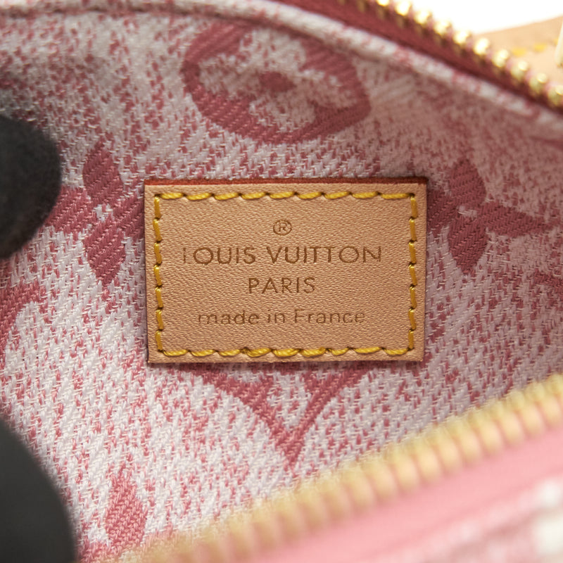 Louis Vuitton Nano Speedy Monogram Jacquard Denim Pink GHW