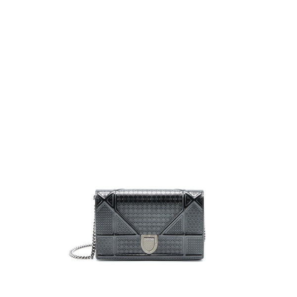 Dior Diorama Wallet On Chain Metallic Grey GHW