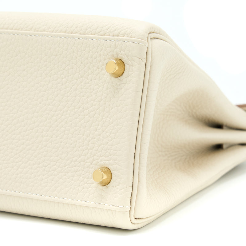 Hermes Kelly 28 Retourne Clemence Craie GHW Stamp Z
