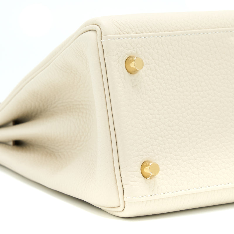 Hermes Kelly 28 Retourne Clemence Craie GHW Stamp Z