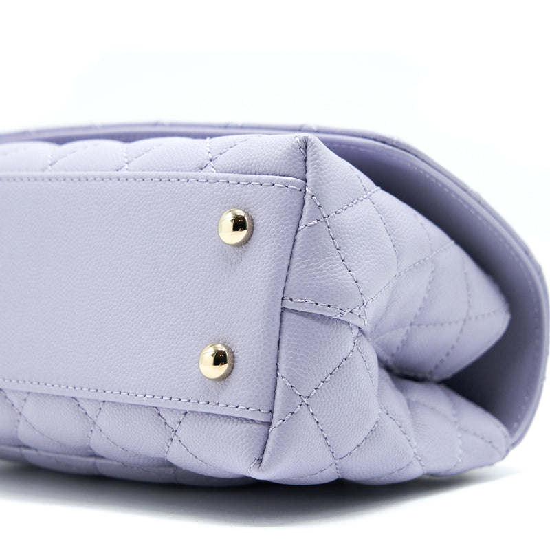 CHANEL Coco Handle Medium Flap 21K Light Purple Caviar Lilac A92991 Box Bag  NWT