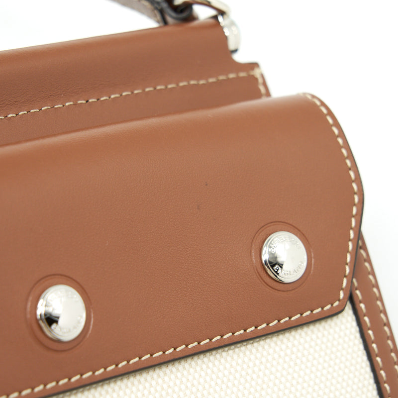 Burberry Canvas/ leather Beige mini Crossbody bag