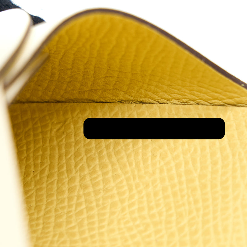 Hermes Calvi Duo Epsom Nata/Jaune Poussin SHW Stamp Z