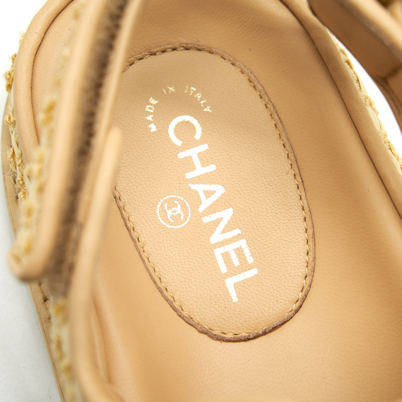 Chanel Tweed Dad Sandals Size 36C