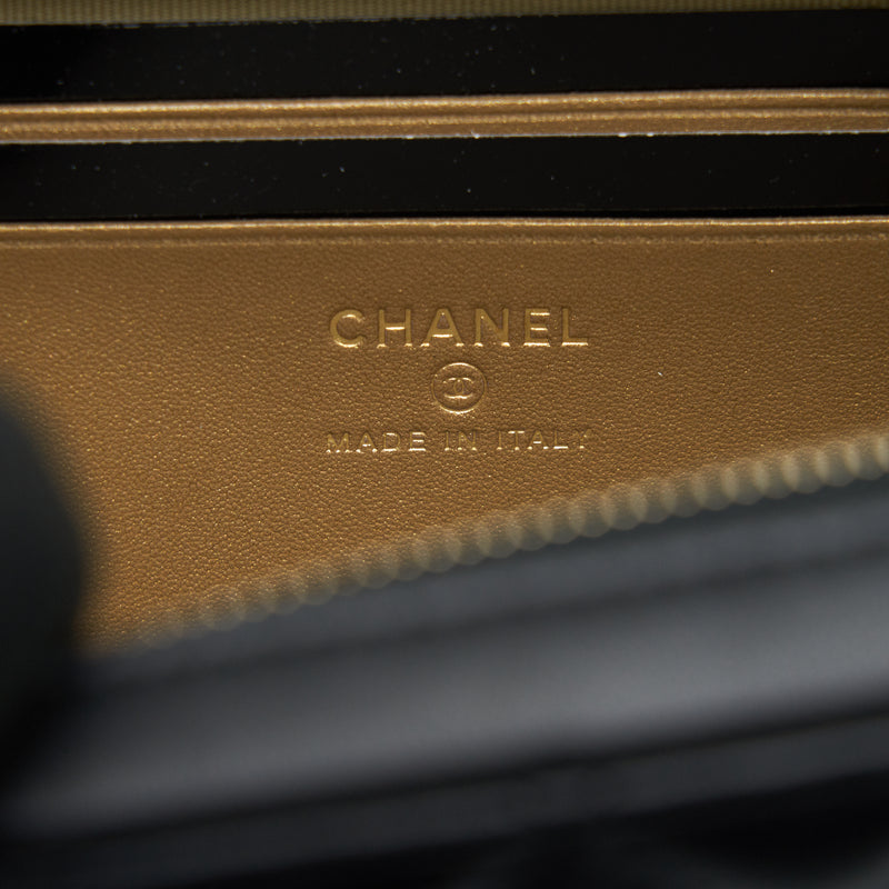 Chanel Pearl Crush Mini Camera Case With Chain Lambskin Black GHW