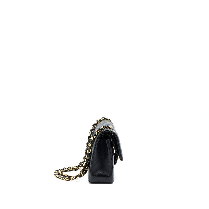 Chanel Small Classic Double Flap Bag Lambskin Black GHW (Microchip)