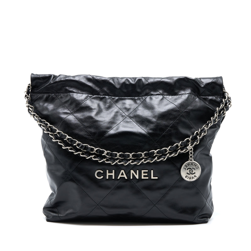 Chanel Small 22 Bag Calfskin Black SHW(Microchip)