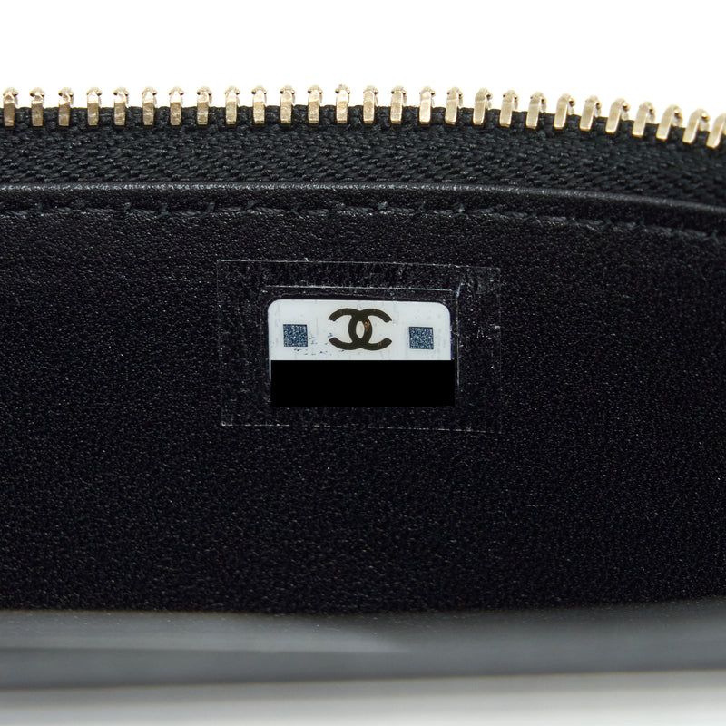 Chanel 22A Top Handle Long Vanity With Chain Lambskin Black LGHW