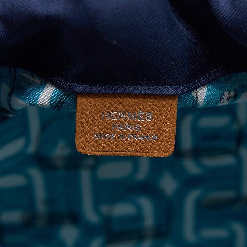 Hermes Chaine D’ancre Cabas Madame Leather Gold / Blue Marine Stamp Y