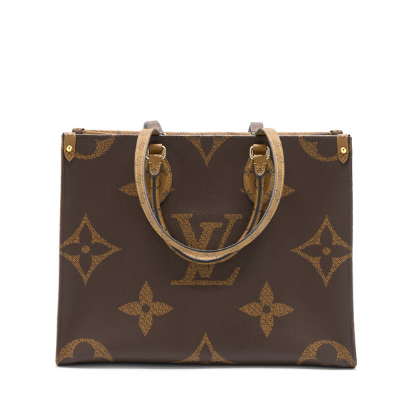 Louis Vuitton On The Go MM Monogram Coated Monogram Reverse Canvas GHW