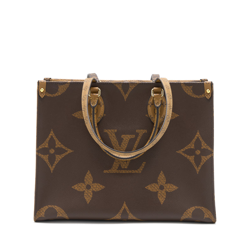 Louis Vuitton On The Go MM Monogram Coated Monogram Reverse Canvas GHW