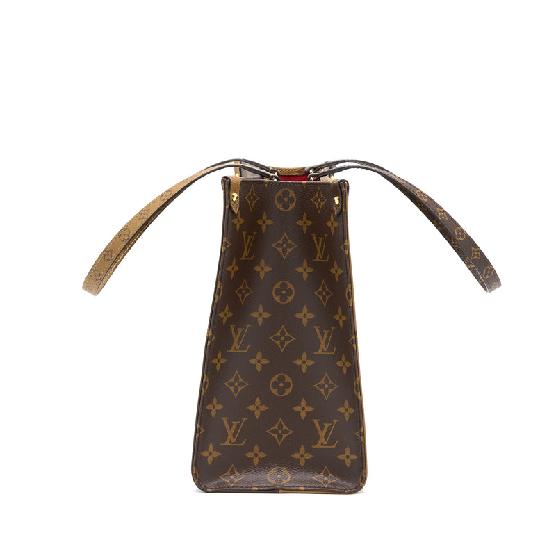 Louis Vuitton On The Go MM Monogram Coated Monogram Reverse Canvas GHW