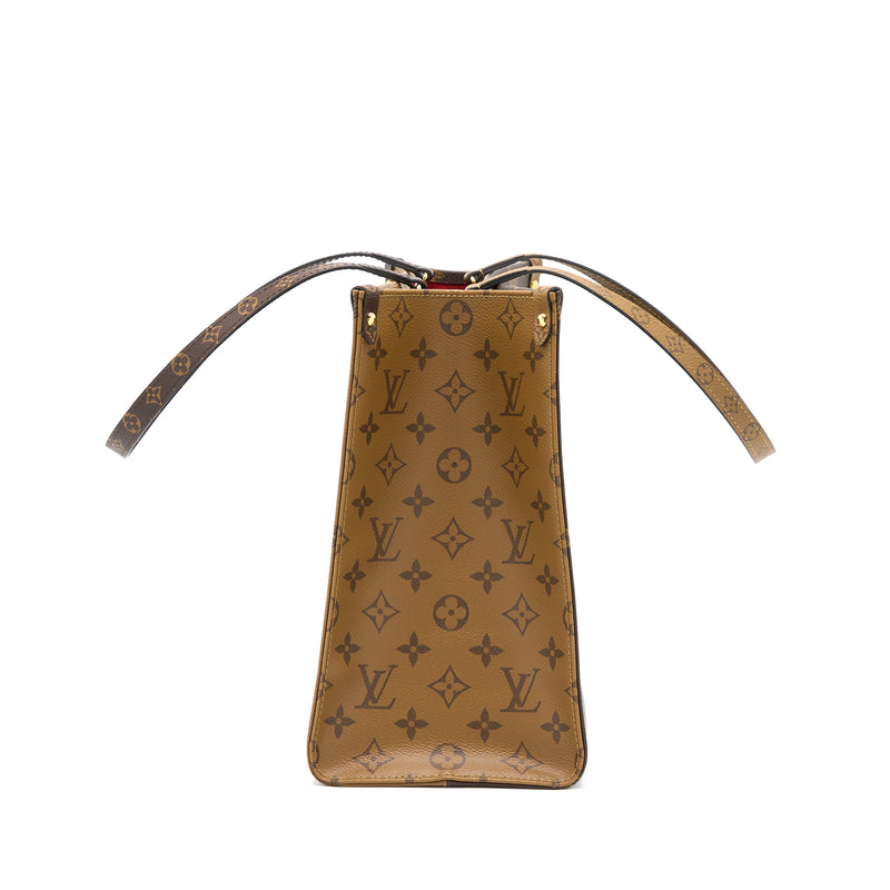 Louis Vuitton On The Go MM Monogram Coated Monogram Reverse Canvas GHW
