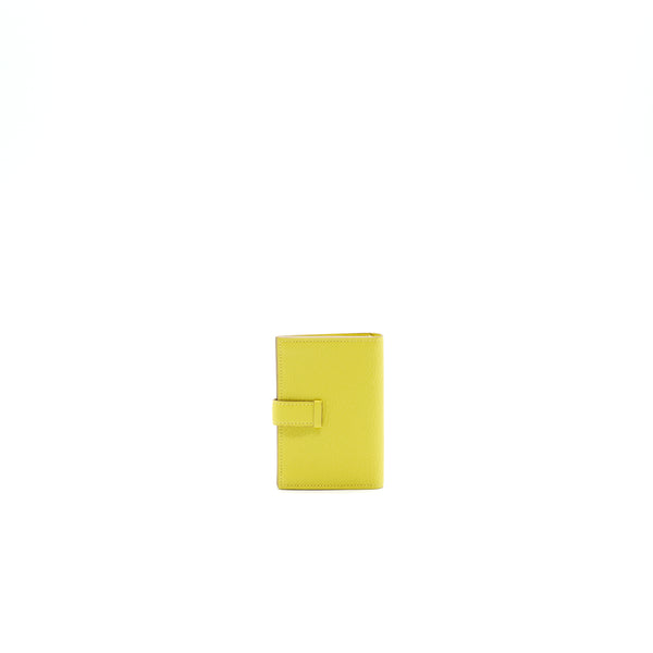 Hermes Bearn Card Holder 9R Lime with SHW Chevre Mysore Leather
