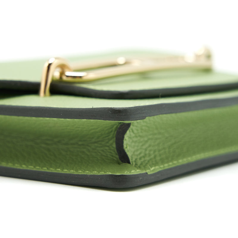 Hermes Roulis Slim Evercolor Vert criquet GHW stamp Z