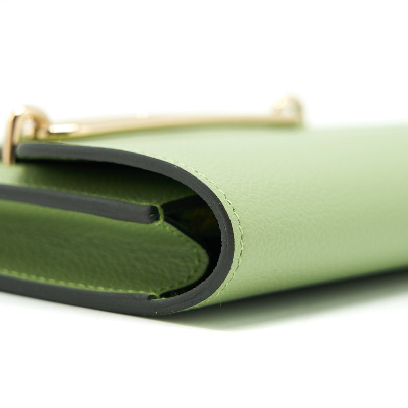 Hermes Roulis Slim Evercolor Vert criquet GHW stamp Z