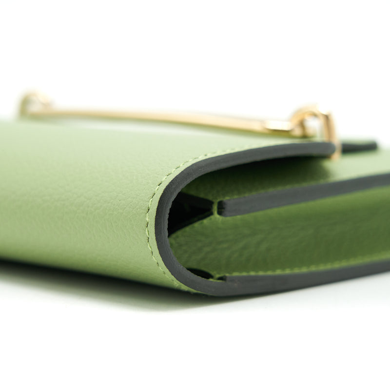 Hermes Roulis Slim Evercolor Vert criquet GHW stamp Z