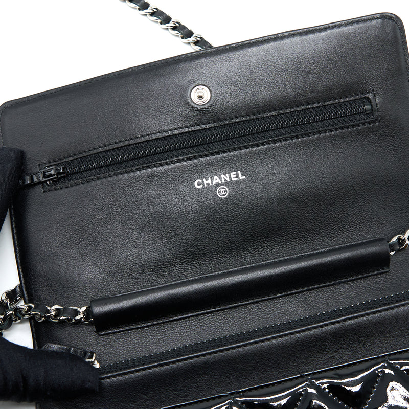 Chanel Classic Wallet on Chain Patent Black SHW
