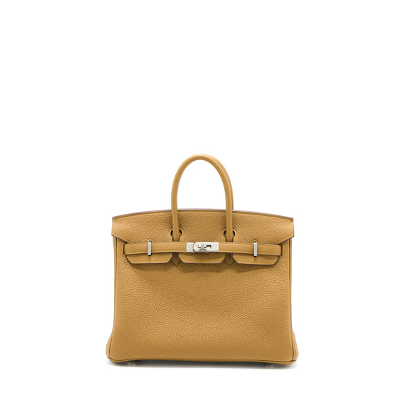 Hermes Birkin 25 Togo U8 Bronze/ T0 Blue Brume SHW Stamp Z