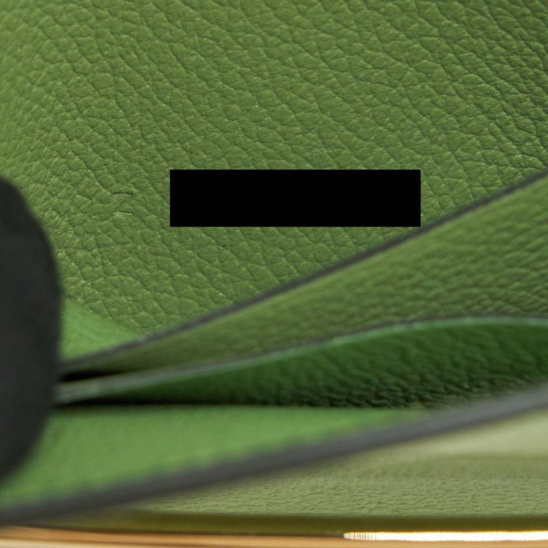 Hermes Roulis Slim Evercolor Vert criquet GHW stamp Z