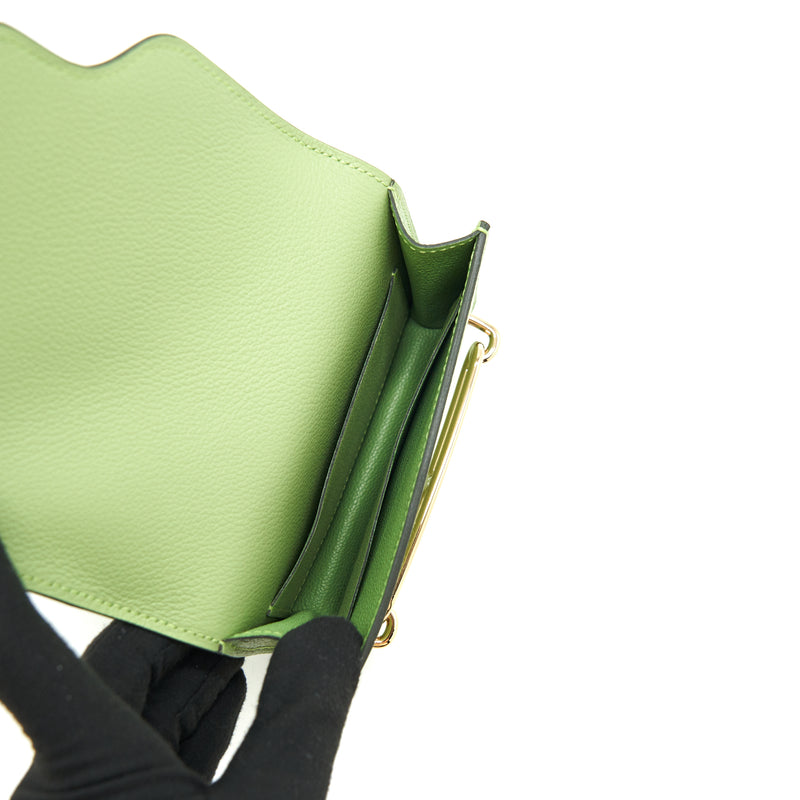 Hermes Roulis Slim Evercolor Vert criquet GHW stamp Z