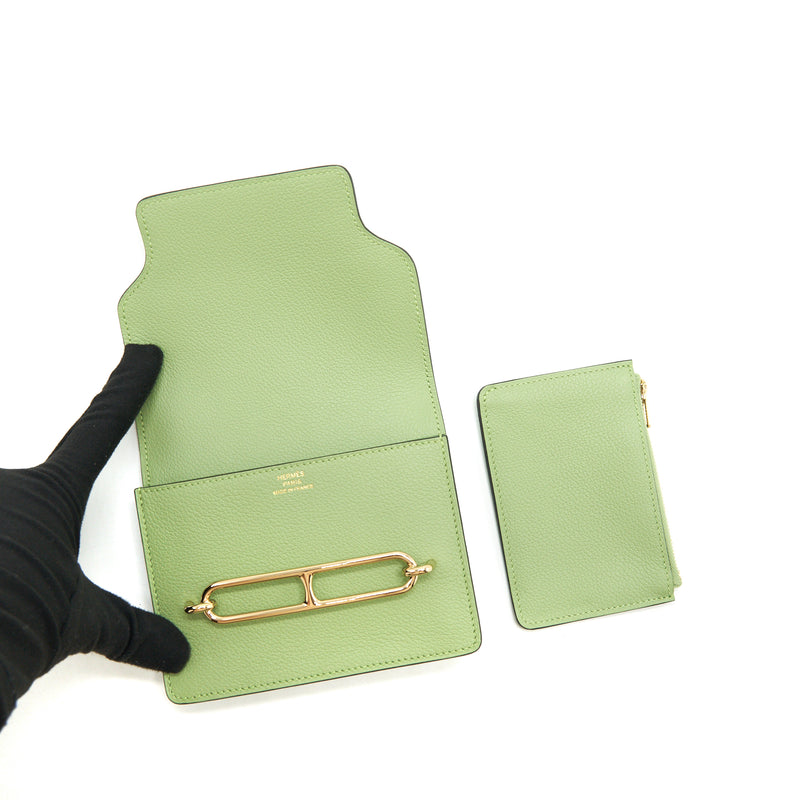 Hermes Roulis Slim Evercolor Vert criquet GHW stamp Z