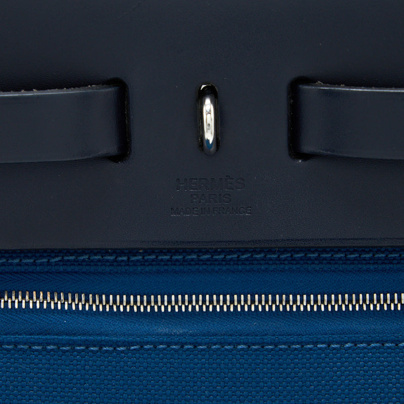 Hermes Herbag Zip 31 Bag Canvas Dark Blue SHW Stamp Y