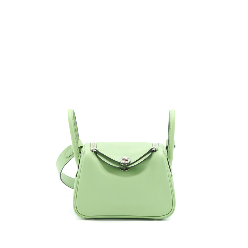 Hermes Mini Lindy Swift Vert Criquet SHW Stamp Y