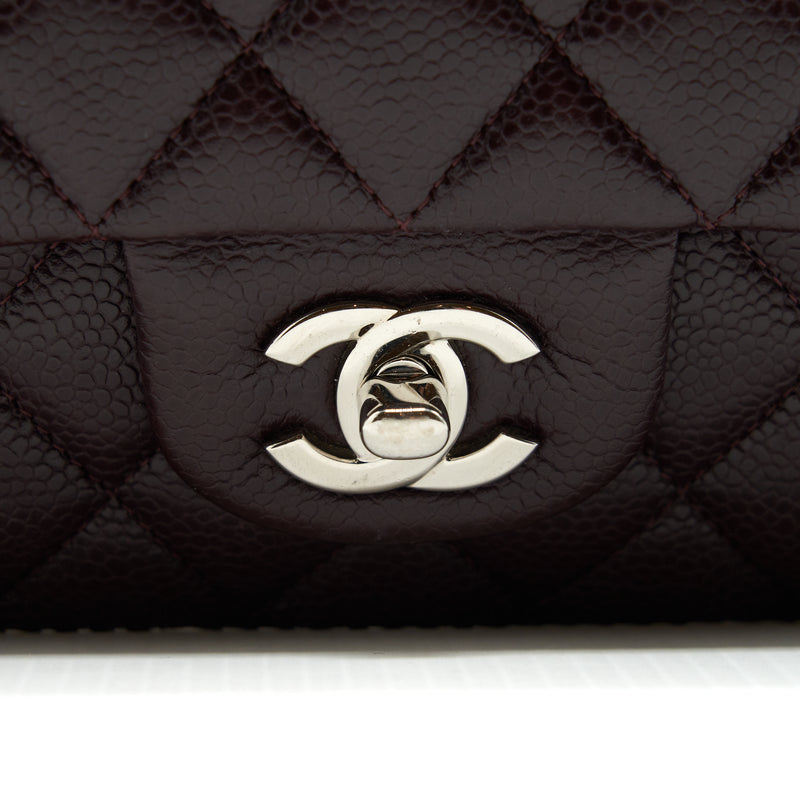 Chanel Medium Classic double Flap bag Caviar Burgundy SHW