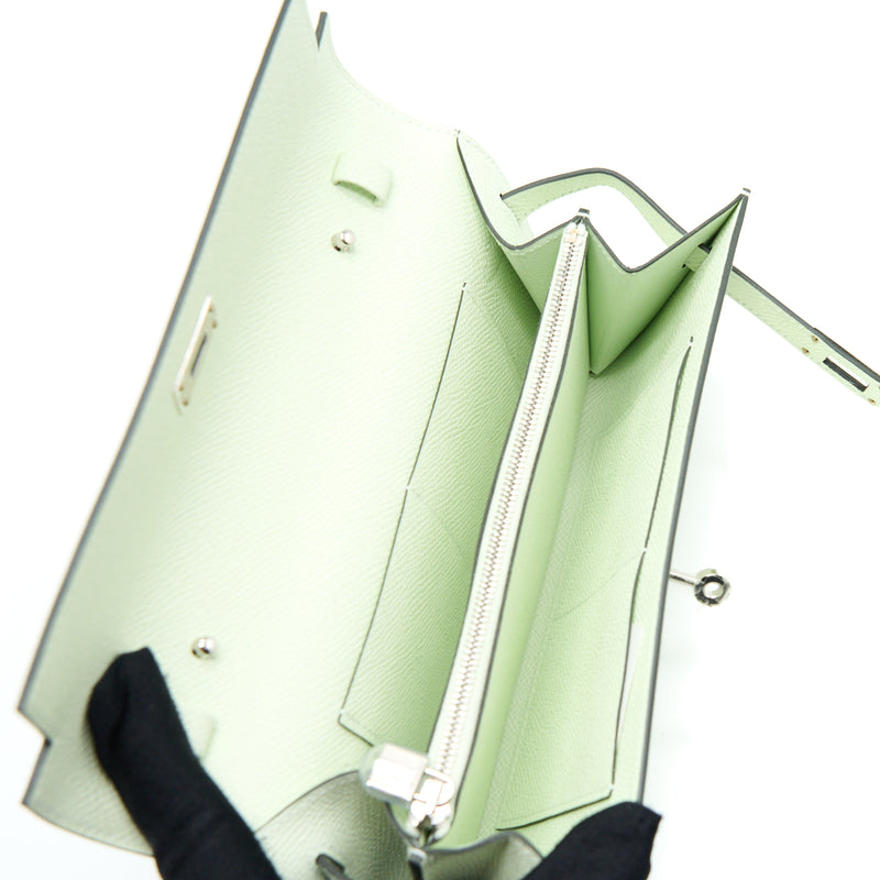 Hermes Kelly To Go Epsom Vert Fizz SHW Stamp U