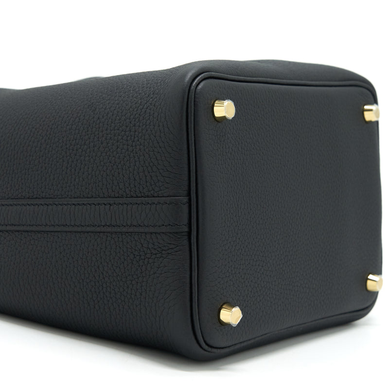 Hermes Picotin 18 Clemence Black GHW Stamp Z