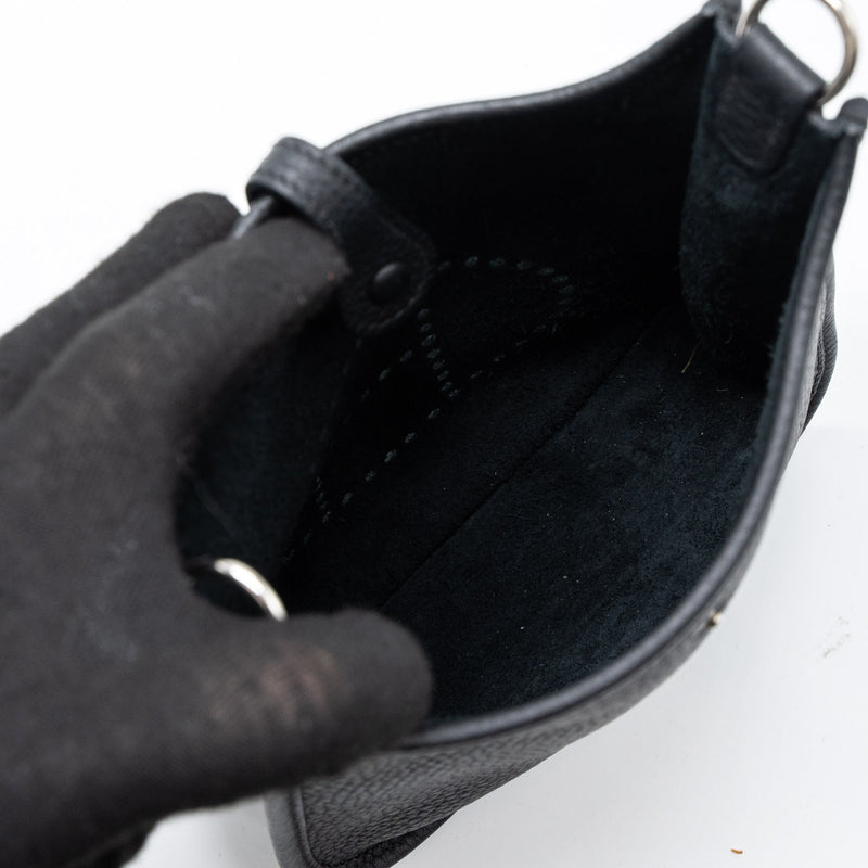 Hermes Mini Evelyn Clemence Black SHW Stamp Y