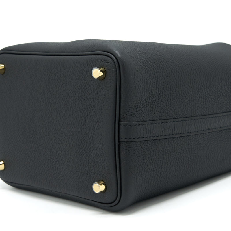 Hermes Picotin 18 Clemence Black GHW Stamp Z