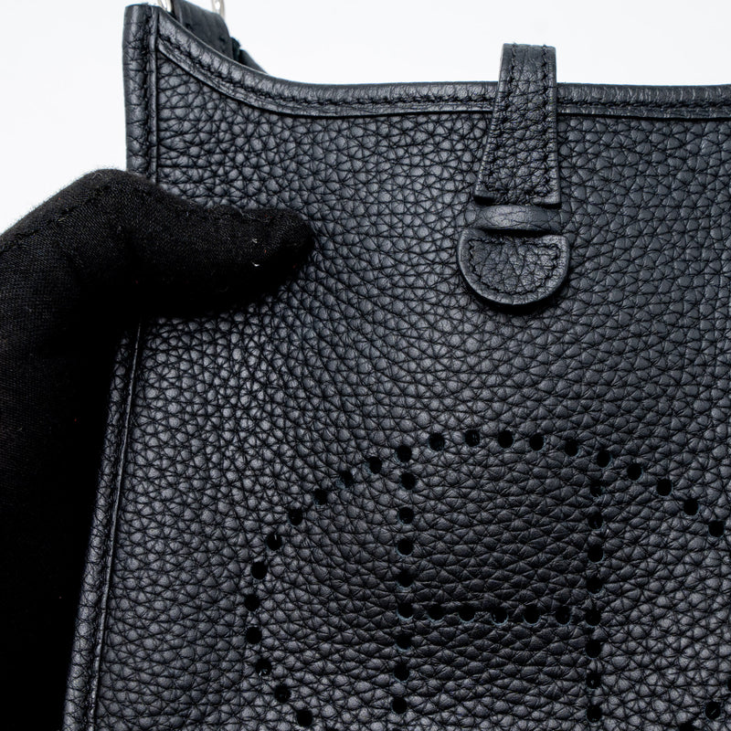 Hermes Mini Evelyn Clemence Black SHW Stamp Y